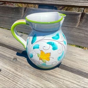 Lovely european large handpainted ceramic pitcher